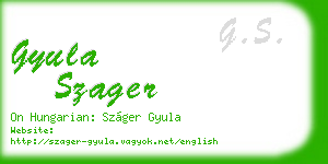 gyula szager business card