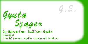 gyula szager business card